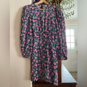 Floral Rose Puff Sleeve / Balloon Sleeve Dress